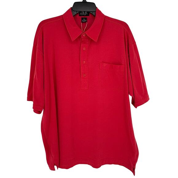 1990s Y2K Era Vintage MEROLA Men's Fashion Polo Shirt Solid Red - Picture 1 of 5